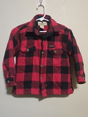 Woolrich Kids Red & Black Buffalo Plaid Button-Down Jacket
